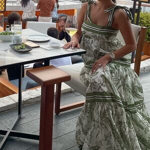 Zimmermann Green and White Floral Maxi Dress